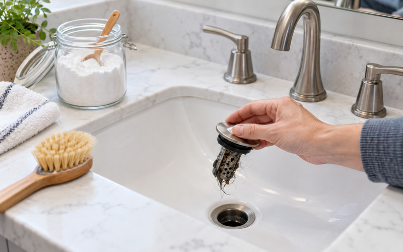 Kötü koku gelen lavabo giderinin temizlenmesi